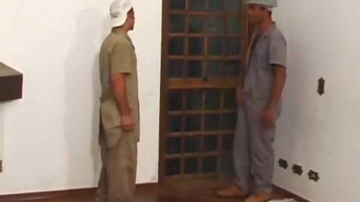 Construction worker nails an anus