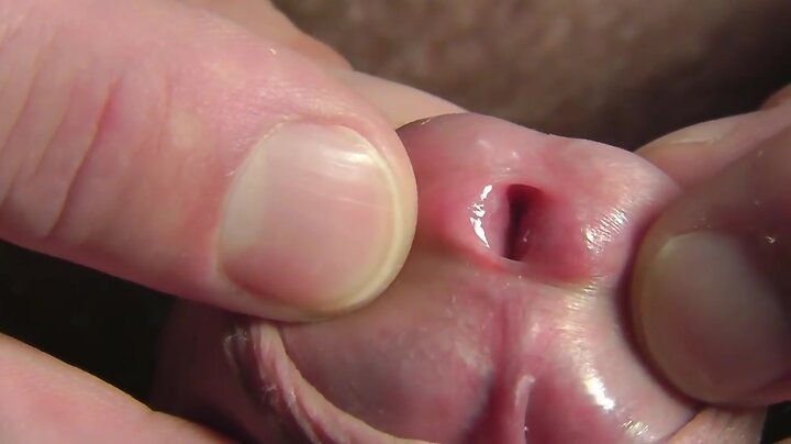Very Close Up Not Cut Prick Splashing Out