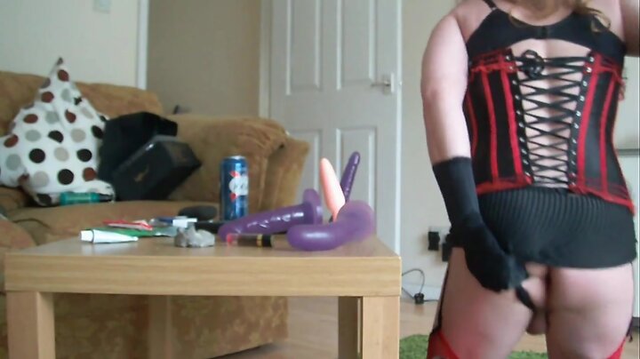 Sissy Cross Dresser Perverted Self Bondage And Dildo Play